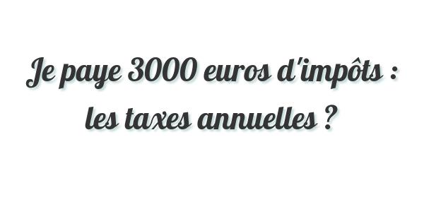 Je paye 3000 euros d’impôts : les taxes annuelles ?